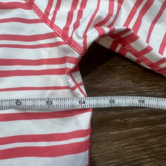Garnet Hill Kids Girls Swim Rashguard Top, Striped, Size 12 - Picture 6 of 8